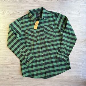 Infinity Brands Men's Green/Black Flannel Shirt, Size Large